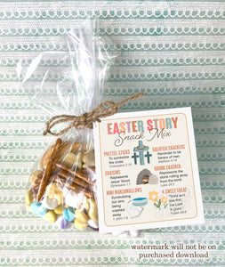 Easter Story Snack Mix Printable (digital download)