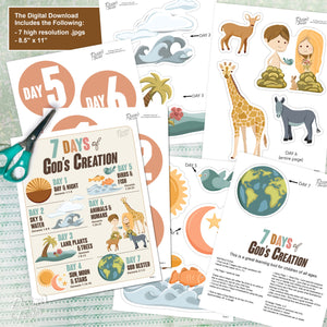 GROUP LICENSE - 7 Days of God's Creation Bible Lesson For Kids (digital download)