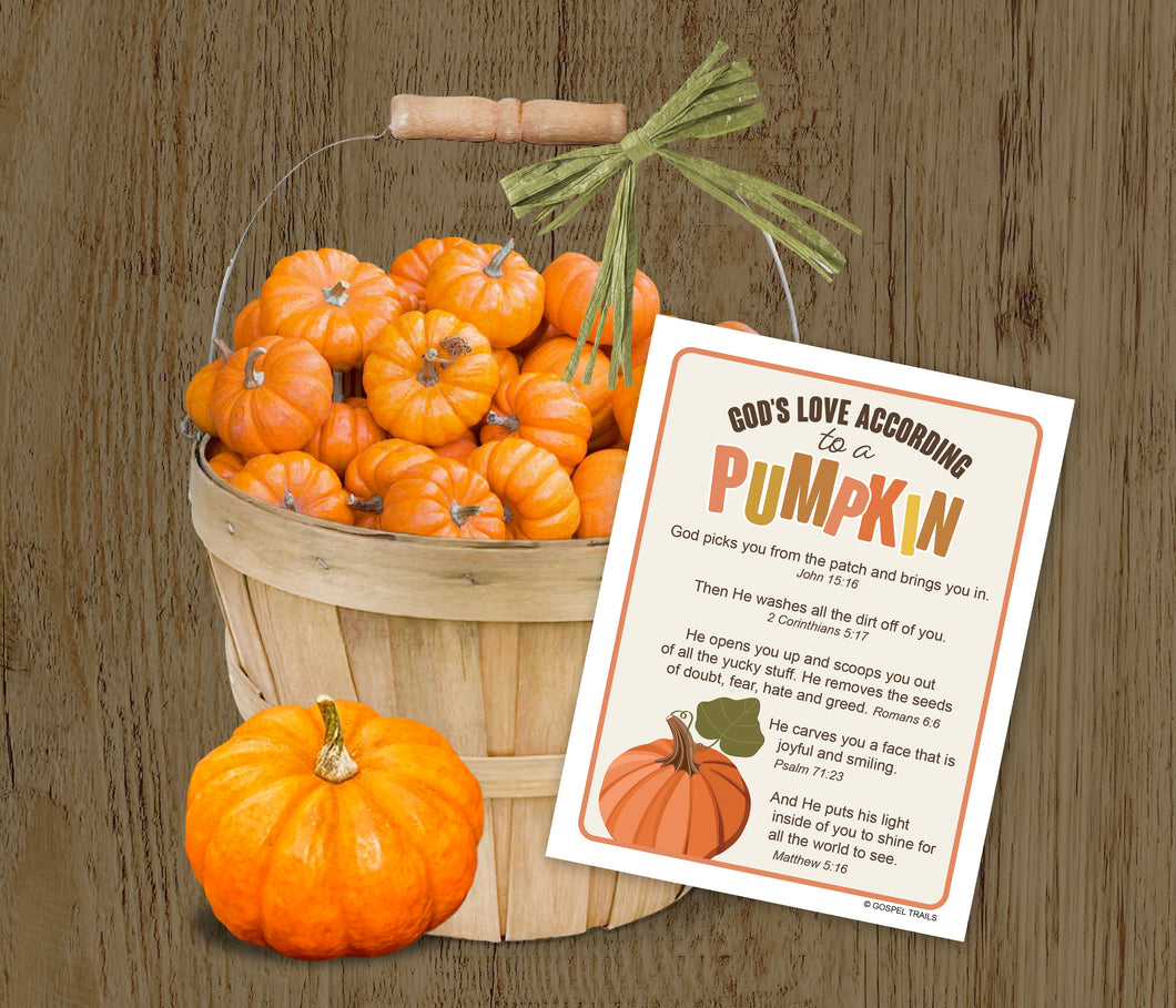 Fall Fest Bible Pumpkin Attributes of God's Love (digital download)